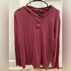 Men's Burgundy Henley Shirt